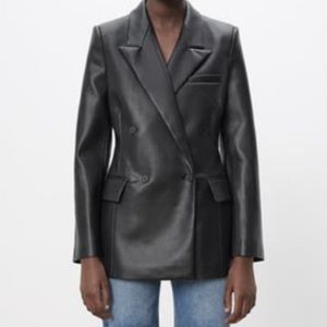 Zara faux leather blazer. Size medium